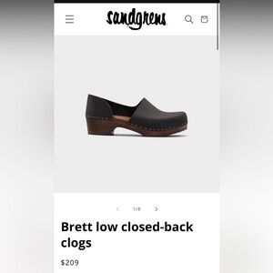 Sandgrens Brett Low Closed-Back Clogs in Black